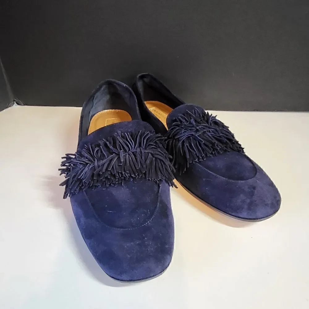 Aquazurra Firenze Navy Blue Suede Shoes